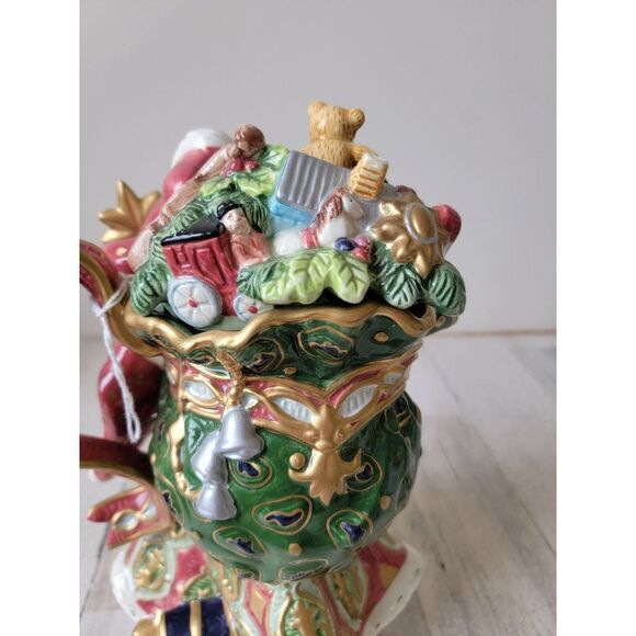 Fitz Floyd classics Florentine AS IS Santa Claus teapot collectible Xmas - Picture 10 of 15